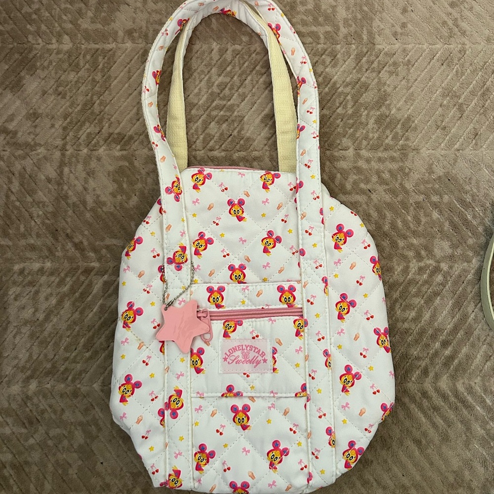 White and Pink Women's Tote Bag